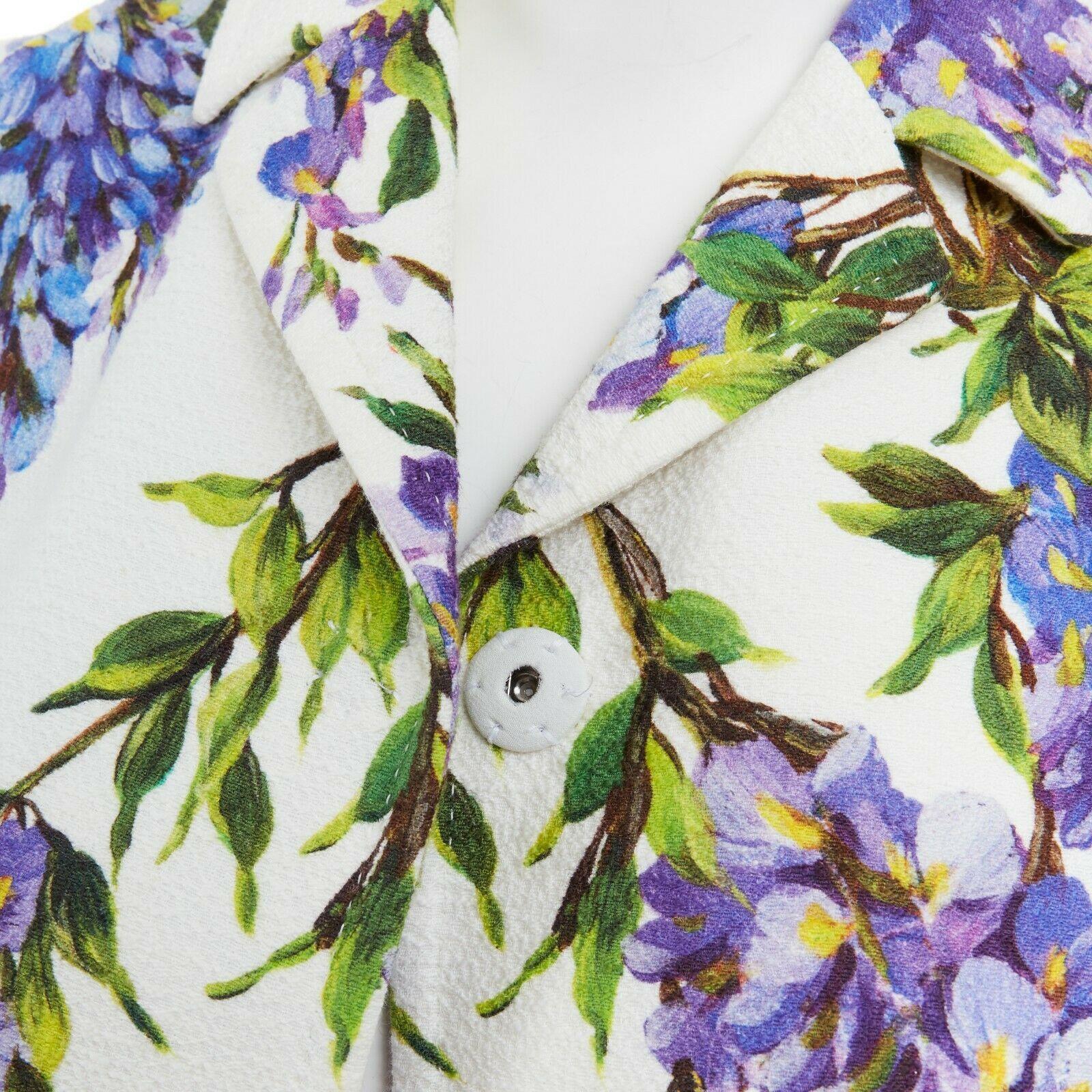 【Dolce&Gabbana】ジャケット フラワー ダブルボタン パープル Dolce and Gabbana Women Flower Tailored Jacket Black Purple