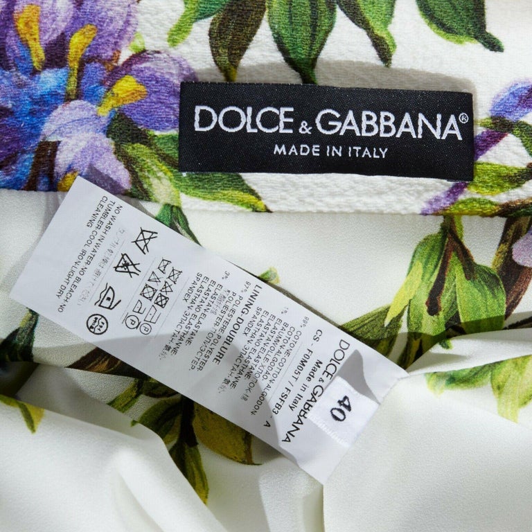 DOLCE GABBANA purple Wisteria floral print crepe 3/4 sleeve coat jacket ...