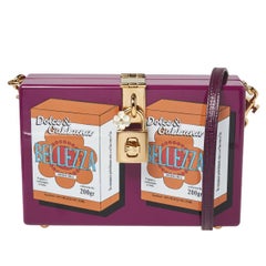 Dolce & Gabbana Purple Wood Bellezza Box Clutch Bag