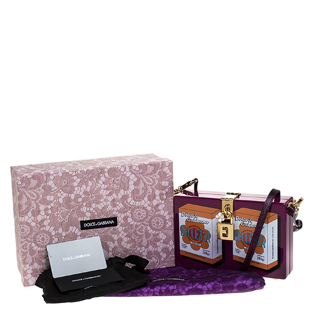Dolce & Gabbana Purple Wood Bellezza Box Clutch 6