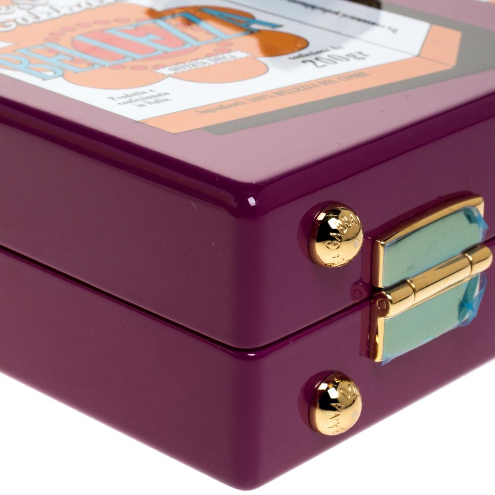 Dolce & Gabbana Purple Wood Bellezza Box Clutch 2