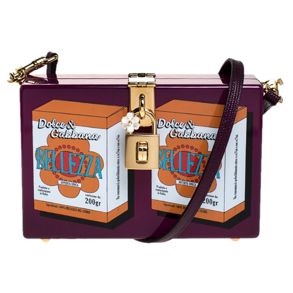 Dolce & Gabbana Purple Wood Bellezza Box Clutch