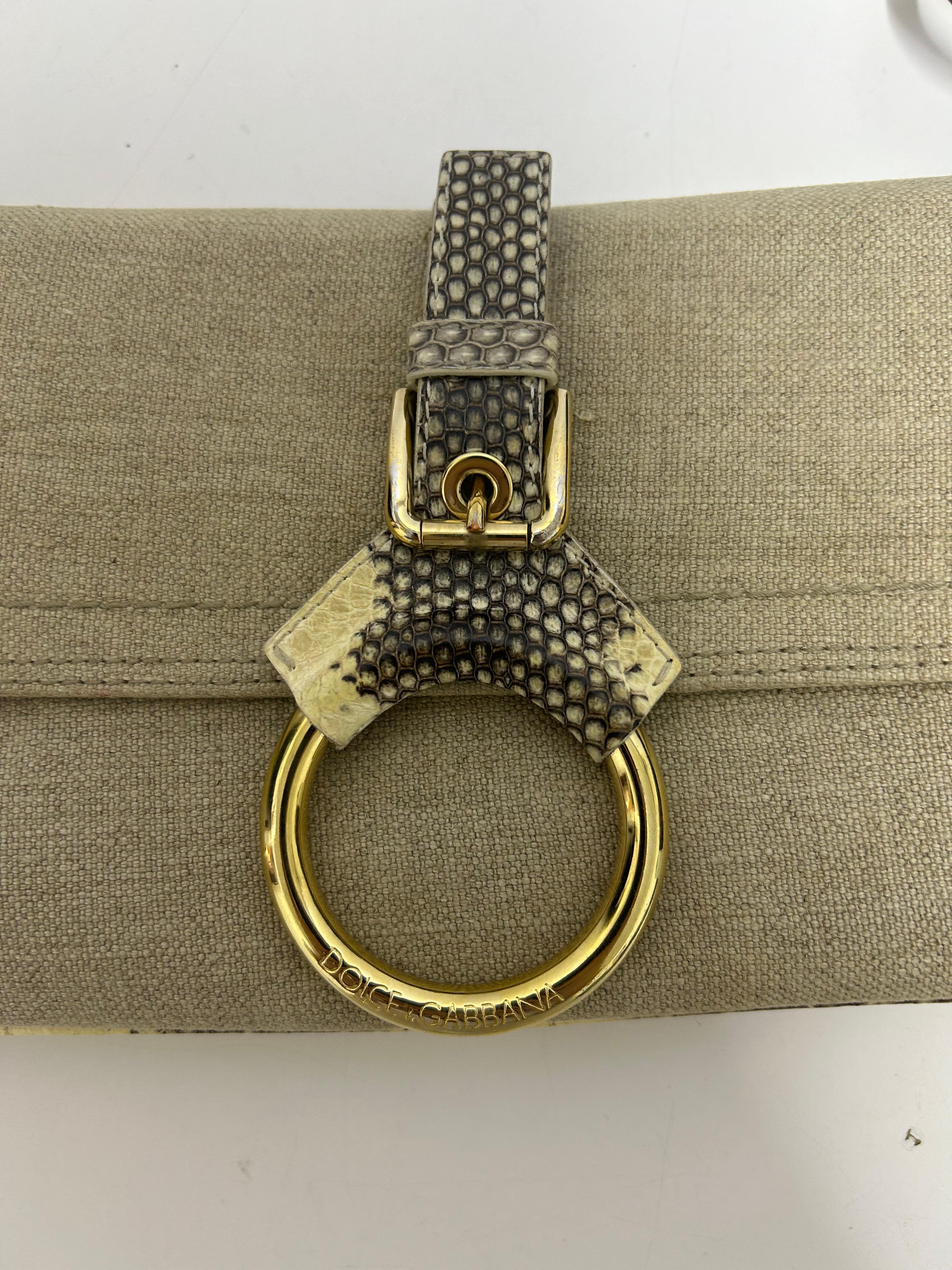 Dolce & Gabbana Python Baguette Shoulder Bag For Sale 2