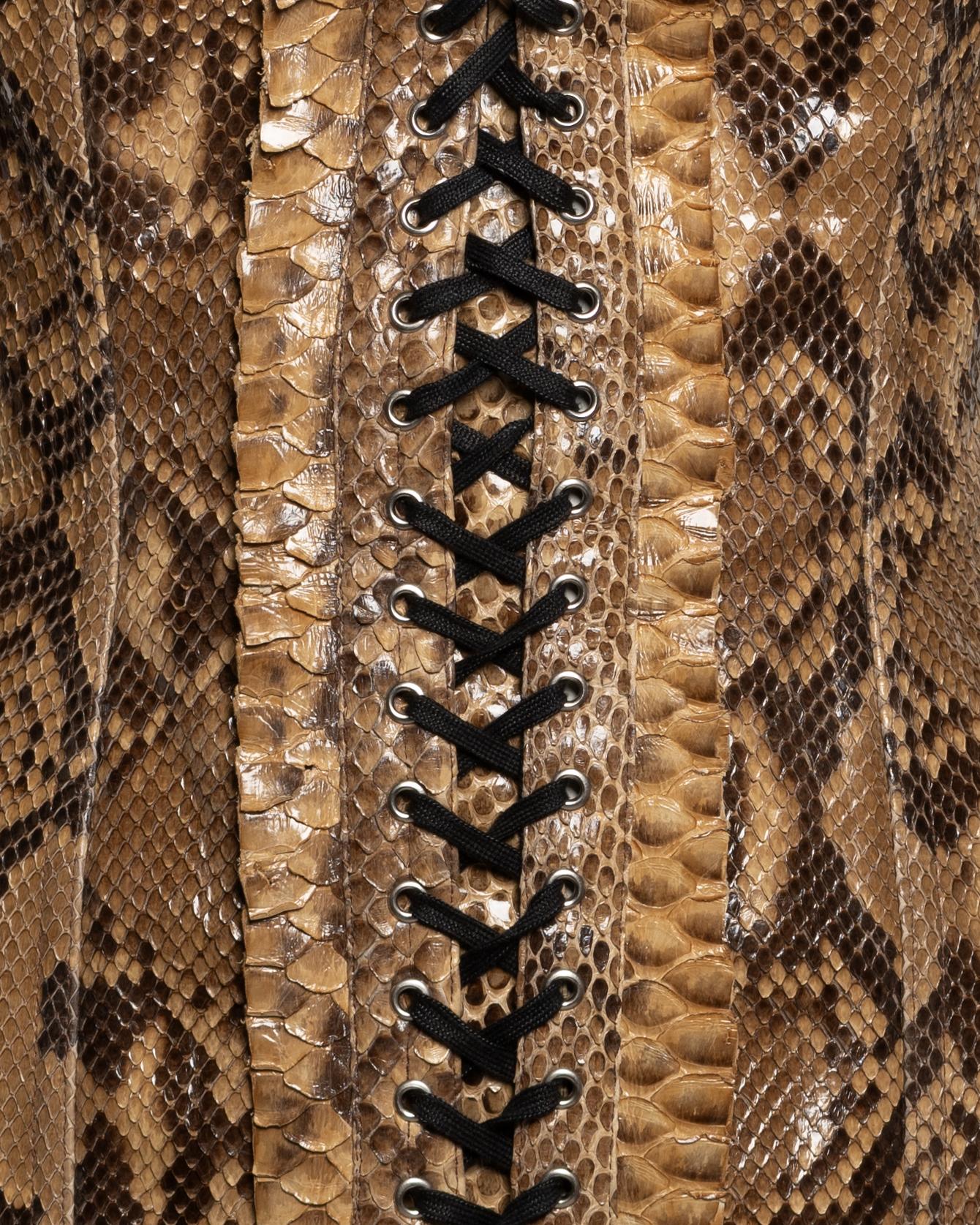 Women's Dolce & Gabbana Python Lace-Up Corset Dress, SS 2005 For Sale