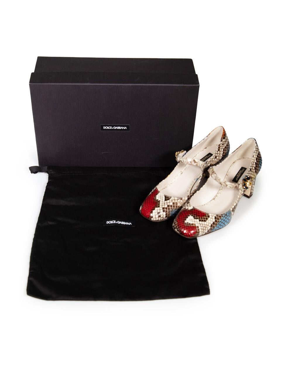 Chaussures Mary Jane Dolce & Gabbana en cuir python, taille IT 38,5 en vente 2