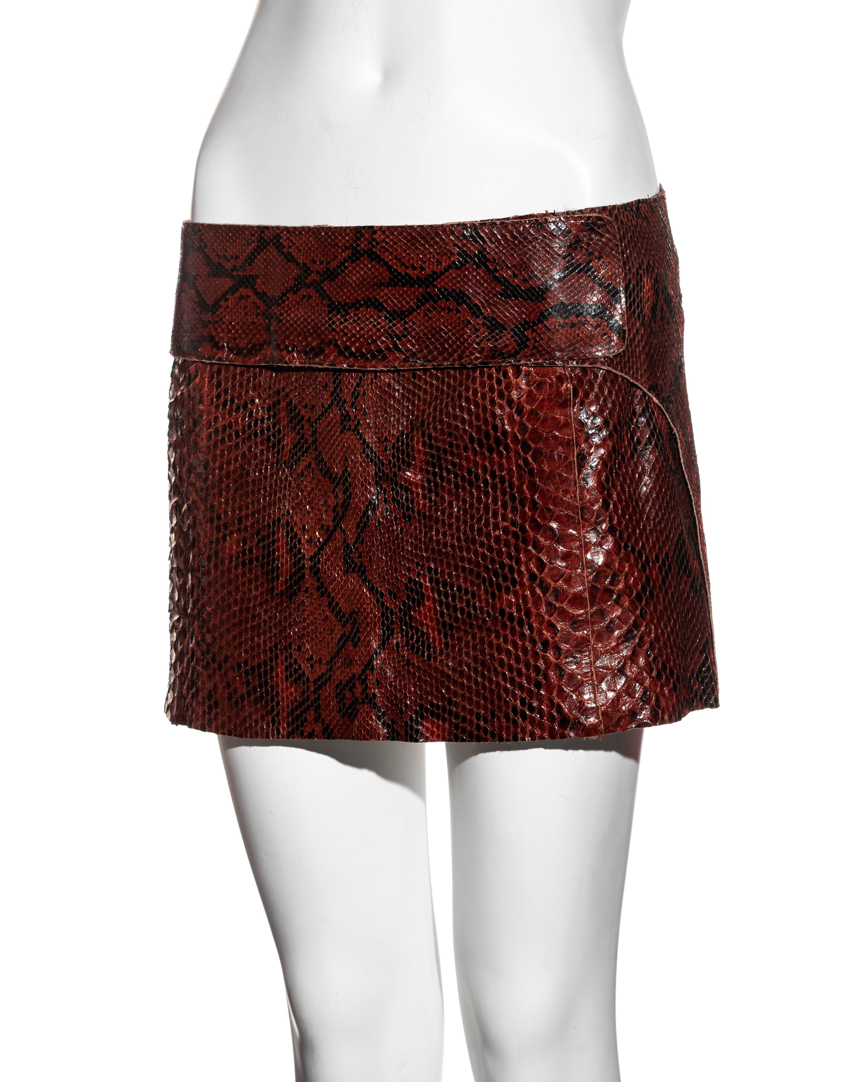 Women's Dolce & Gabbana python low-rise mini skirt, ss 2000