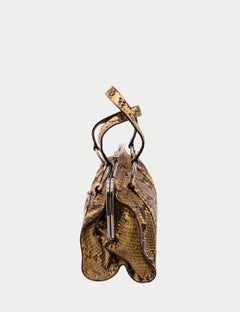 Dolce & Gabbana Python Print Leather Top Handle Bag