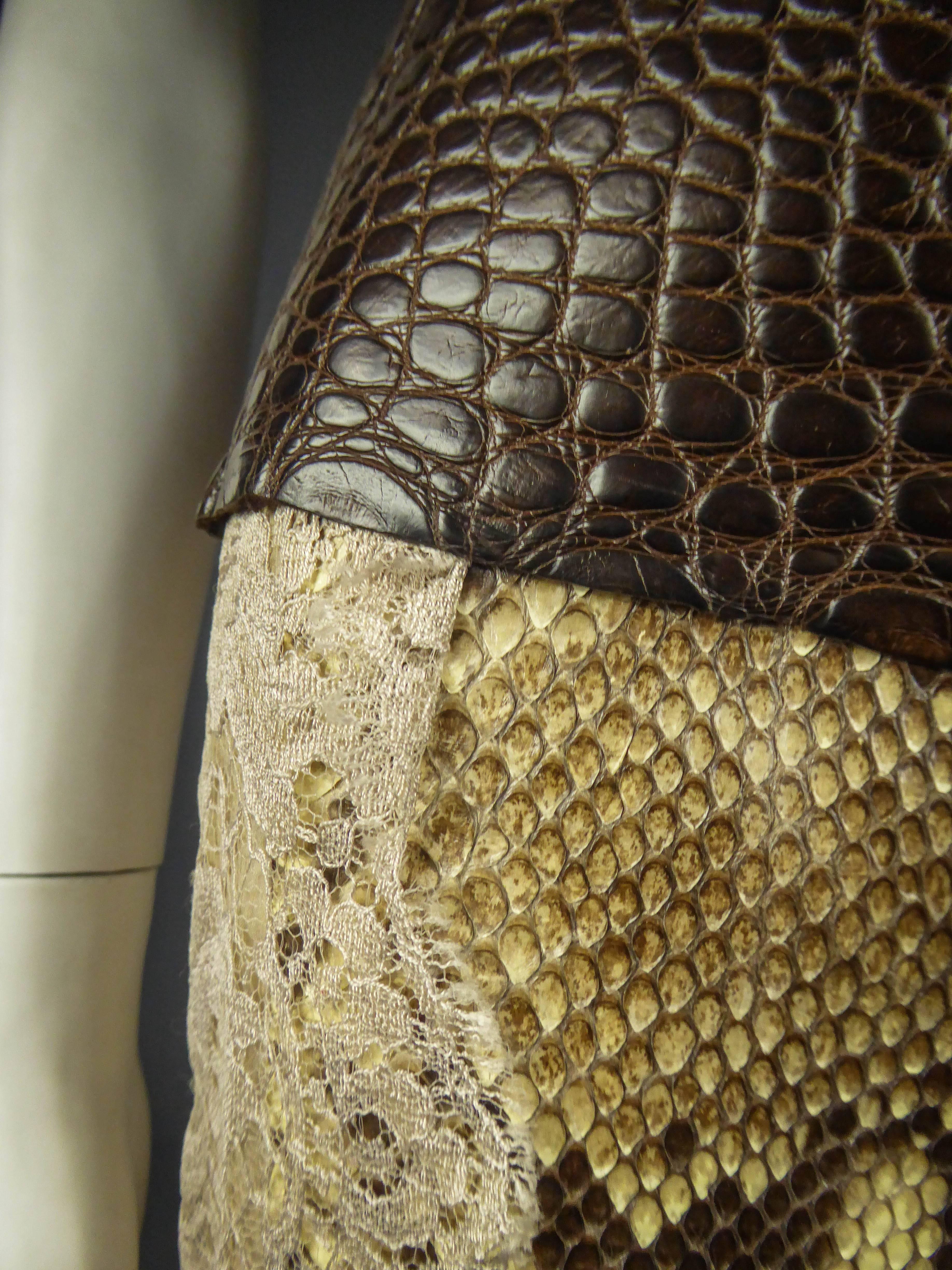 Dolce Gabbana Python skin skirt and bra 4