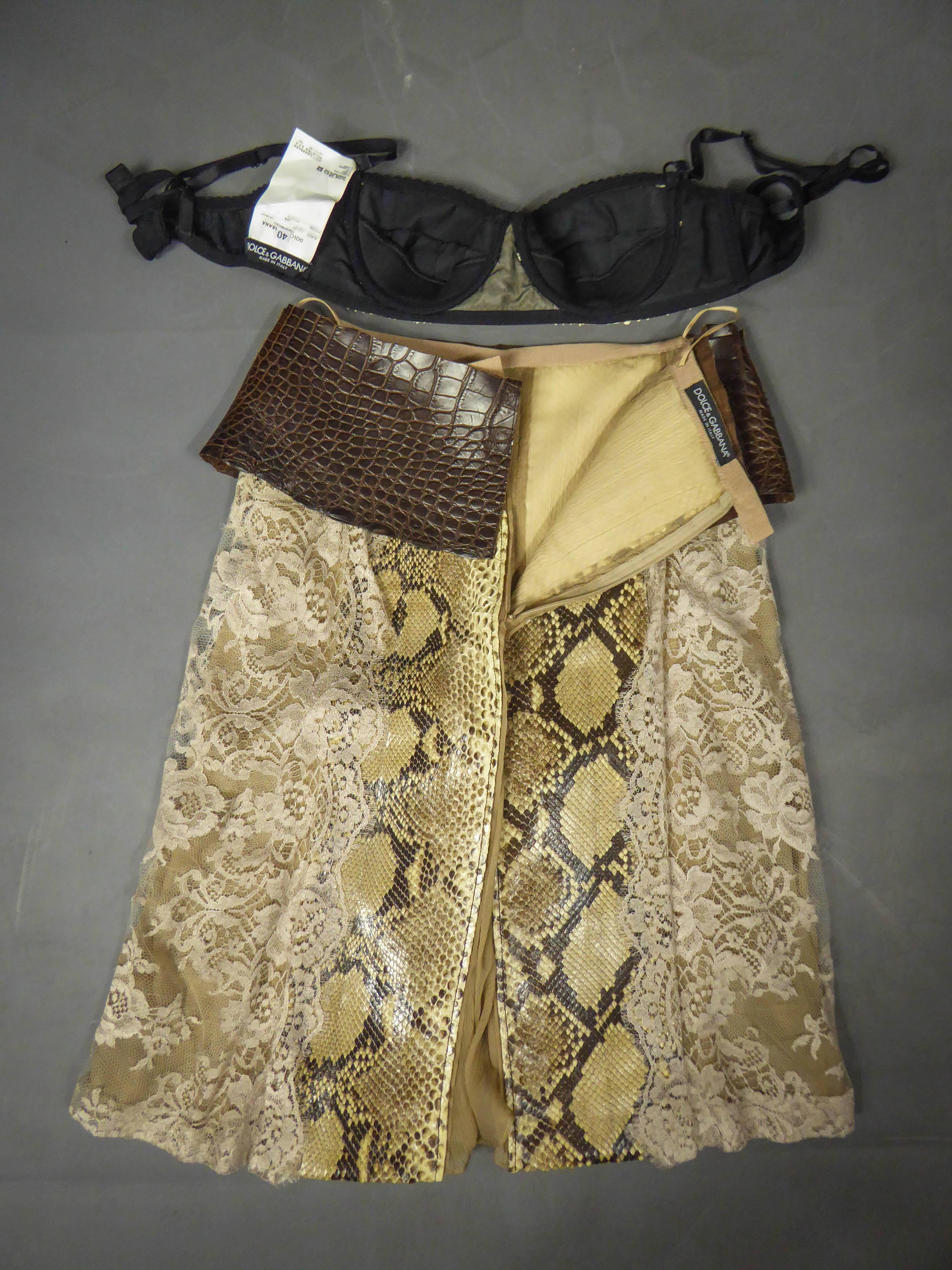 Dolce Gabbana Python skin skirt and bra 6