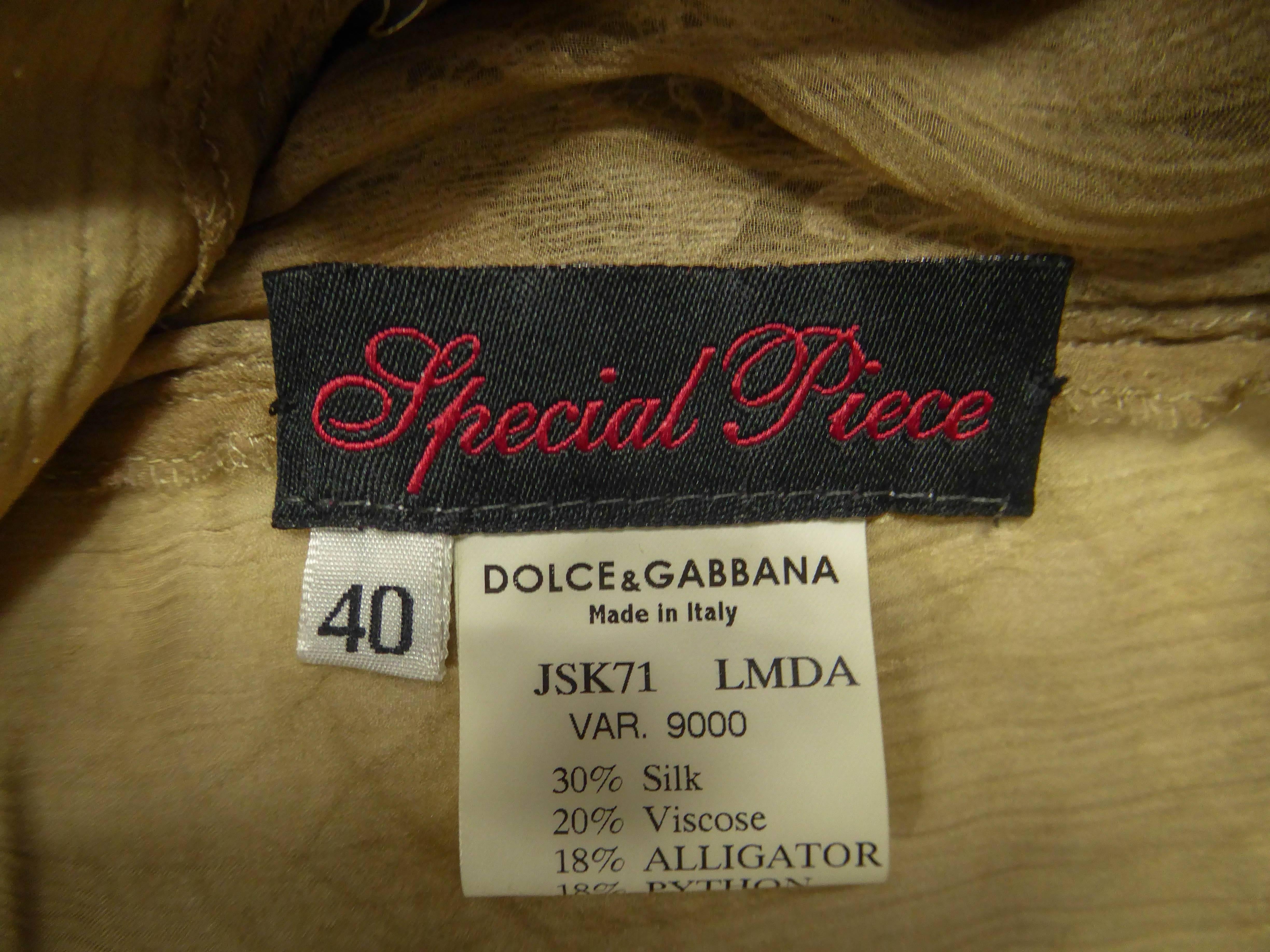 Dolce Gabbana Python skin skirt and bra 8