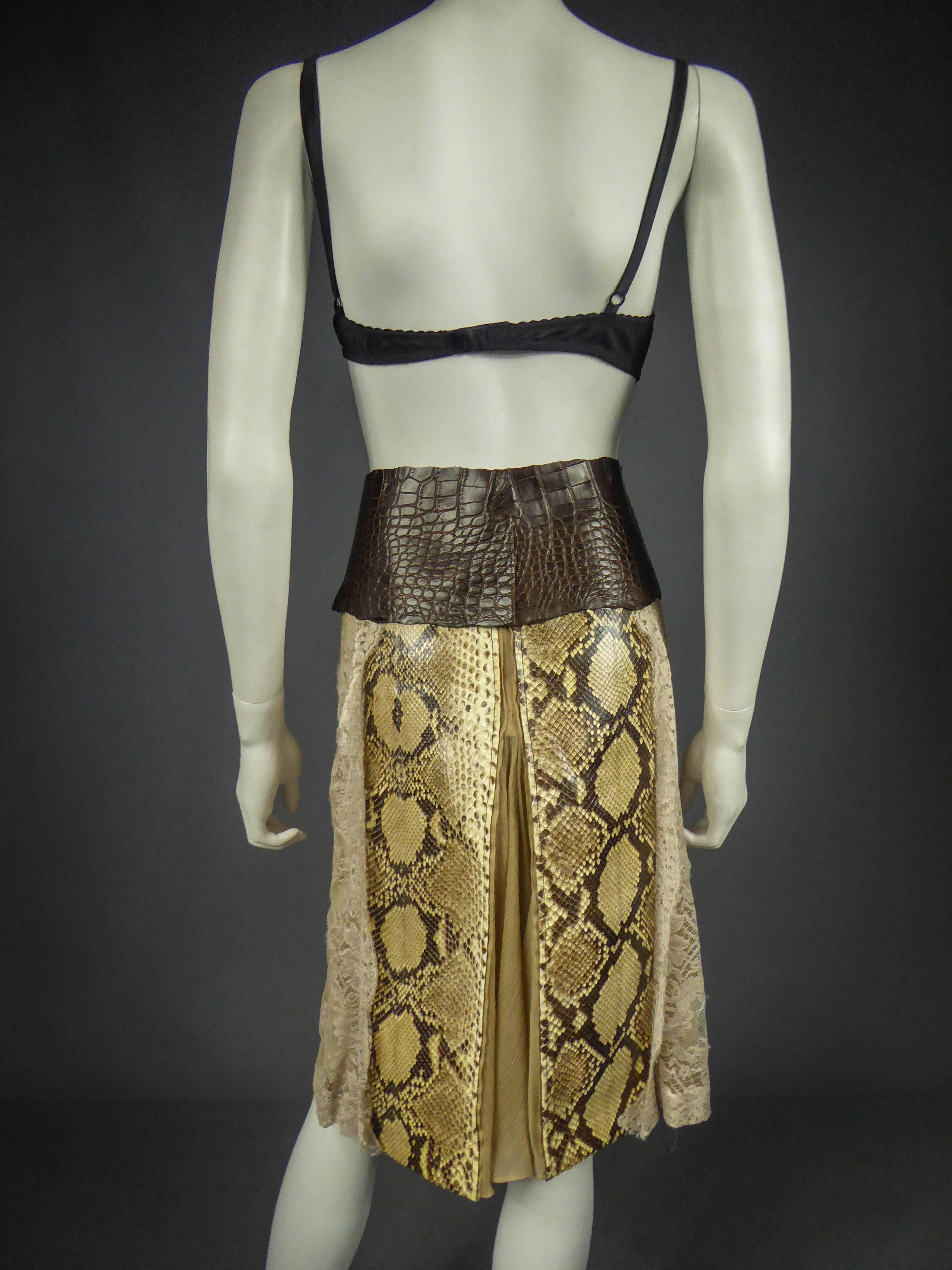 Dolce Gabbana Python skin skirt and bra 1