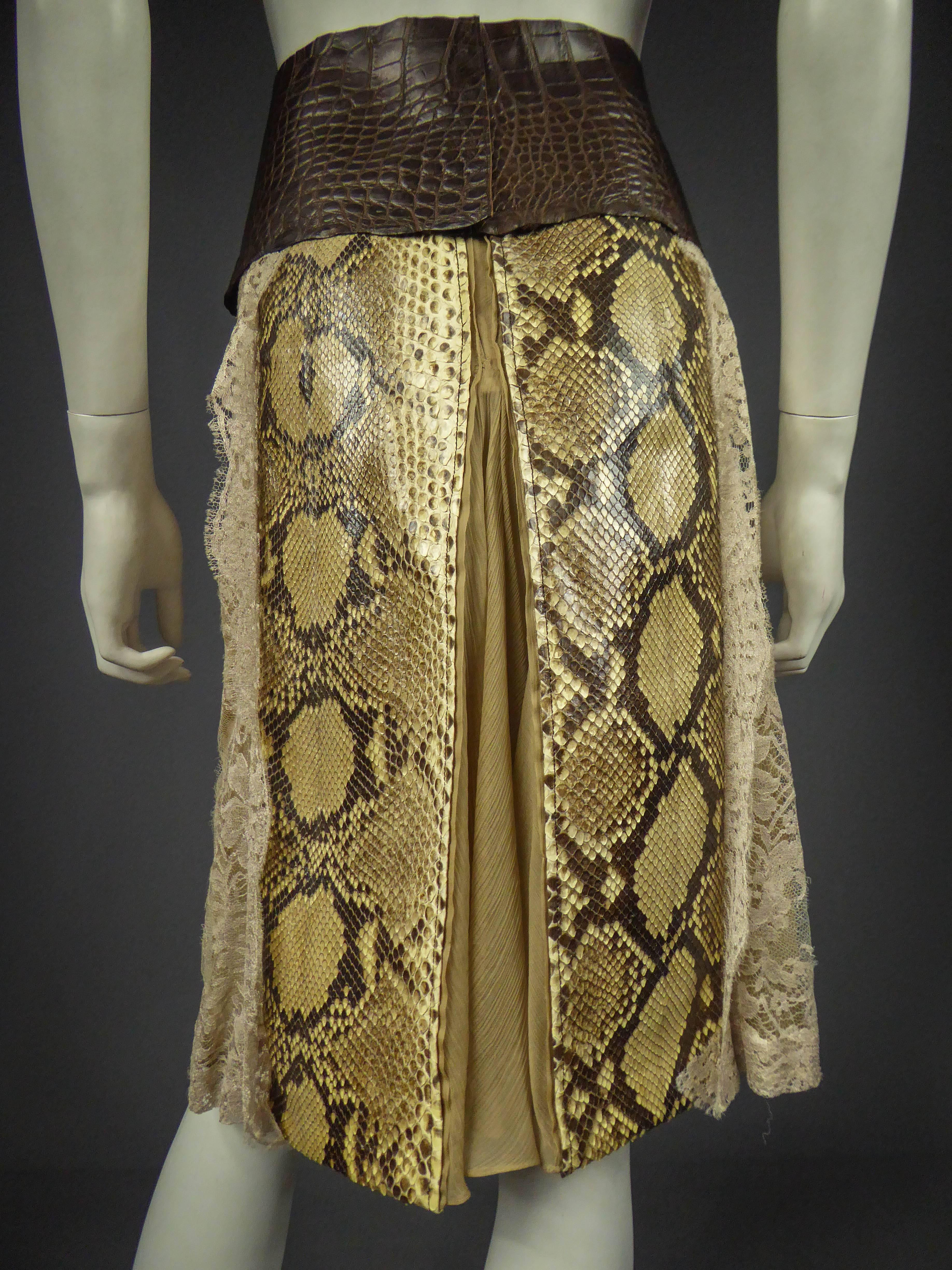 Dolce Gabbana Python skin skirt and bra 2