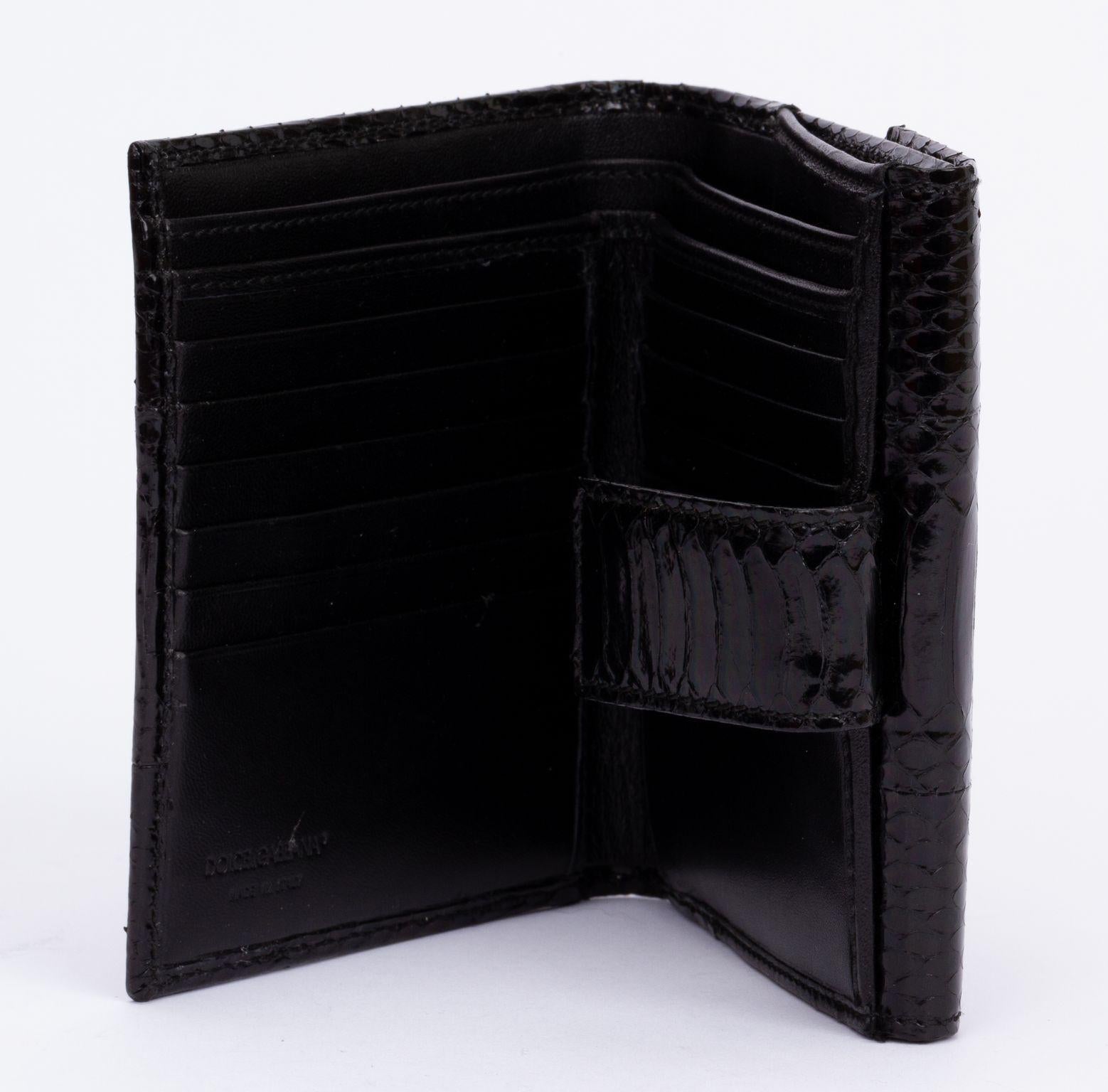 Black Dolce & Gabbana Python Skin Wallet For Sale