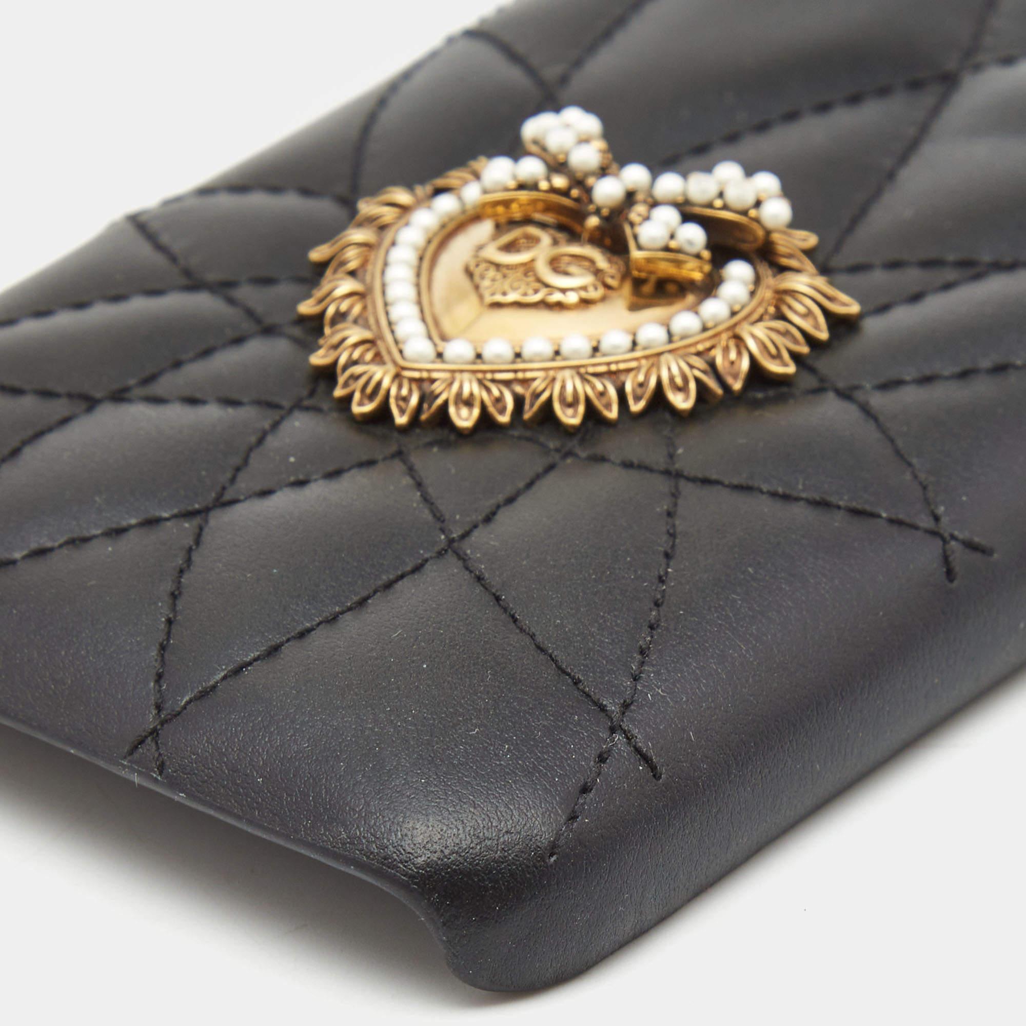 Women's Dolce & Gabbana Quilted Leather Devotion XR iPhone Cover For Sale