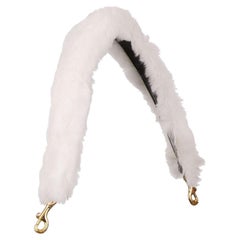 Dolce & Gabbana - Rabbit Fur Leather Bag Strap Handle White Gold