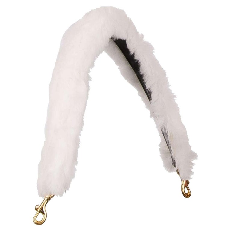 Gold Rabbit Fur Dolce and Gabbana - Rabbit Fur Leather Bag Strap Handle White Gold For ...