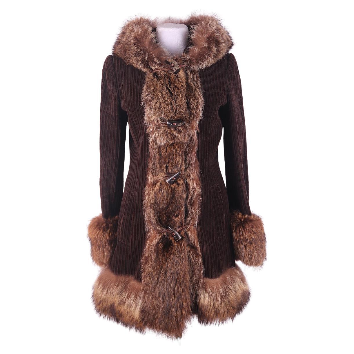 Dolce & Gabbana Raccoon Penny Lane coat Fur Coat vintage 2000s early boho look For Sale