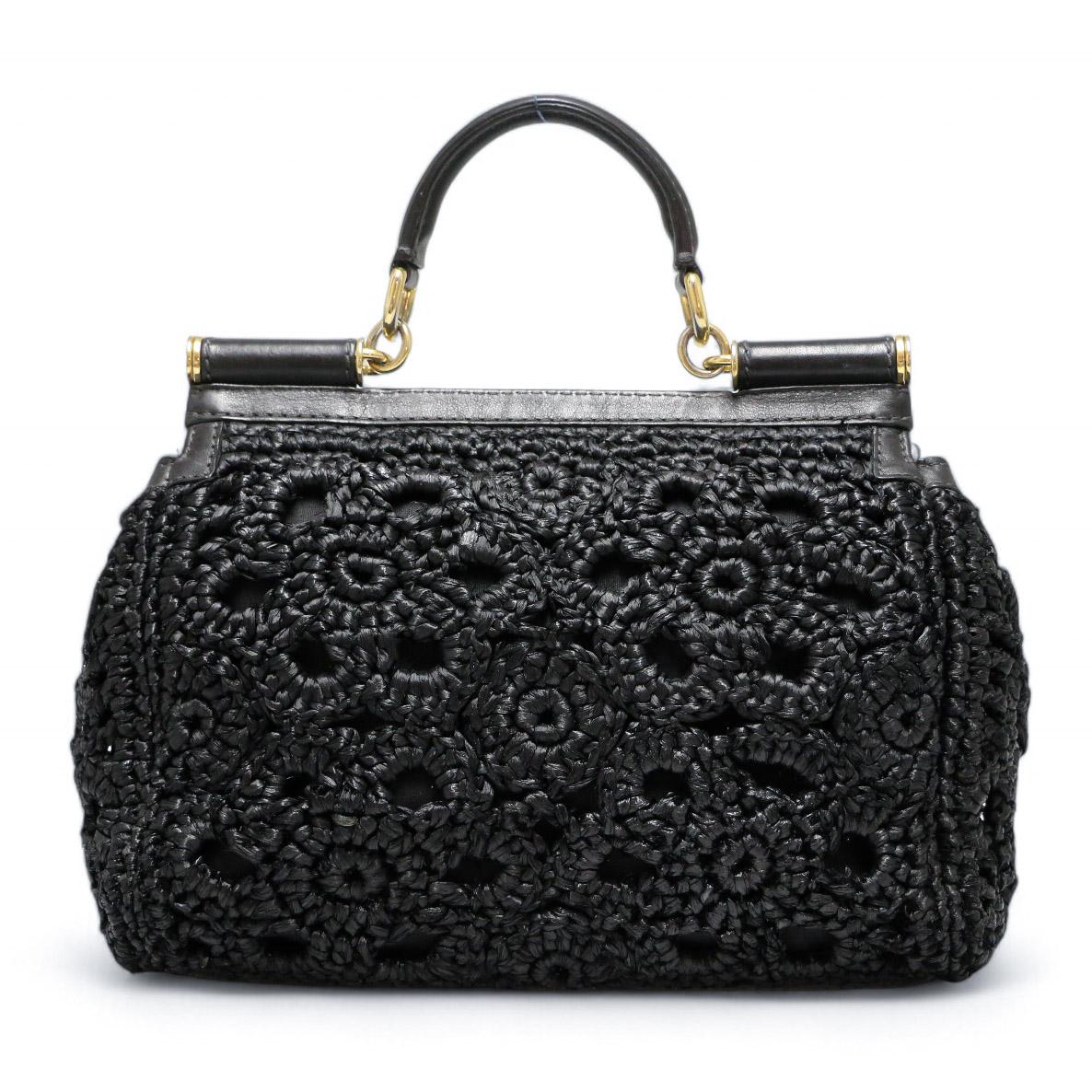 Dolce & Gabbana raffia Sicily bag In Good Condition For Sale In Paris, FR