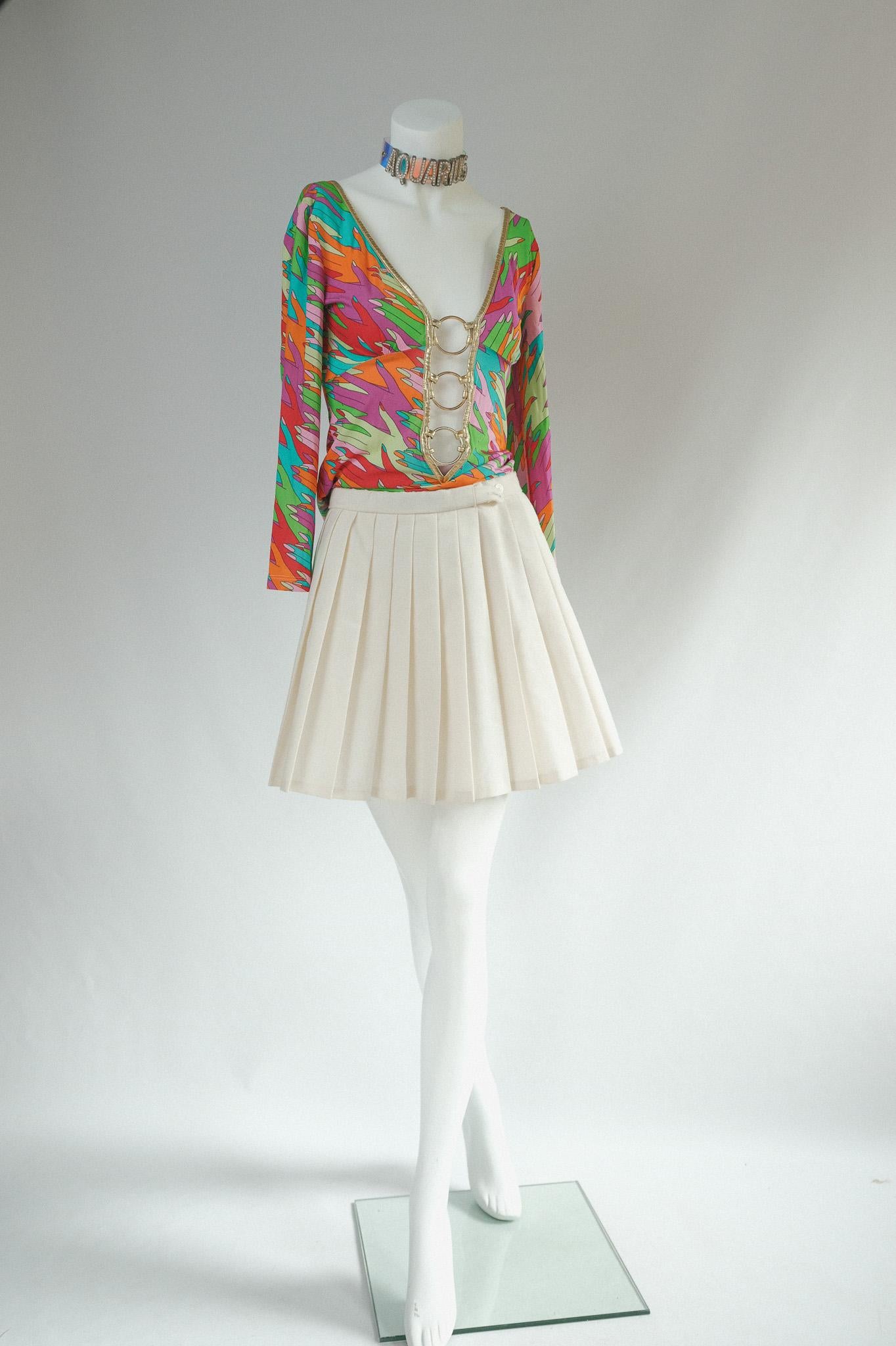Dolce Gabbana Rainbow Hands Gold Hoops Disco Top 1