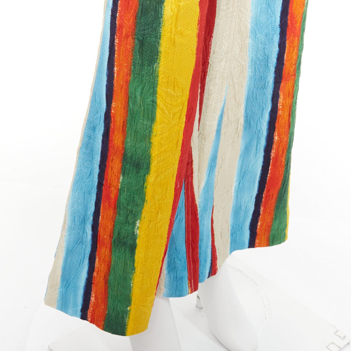 DOLCE GABBANA rainbow striped cotton brocade flared pants IT40 S Kitty Spencer
Reference: MECG/A00141
Brand: Dolce Gabbana
Designer: Domenico Dolce and Stefano Gabbana
As seen on: Kitty Spencer
Material: Cotton, Blend
Color: Multicolour
Pattern: