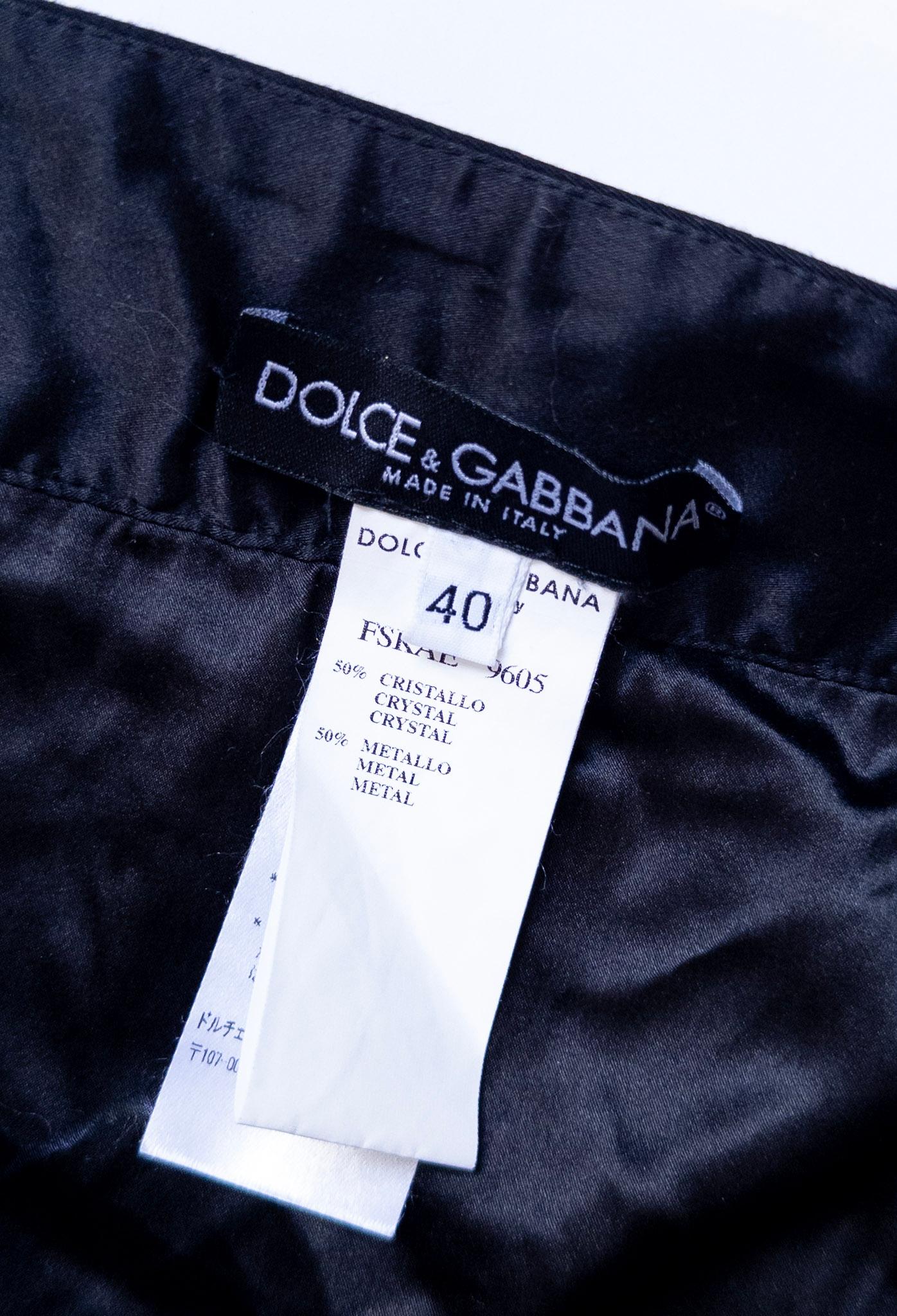 Dolce & Gabbana RARA 2002 Naomi Campbell Gonna in metallo e cristallo Sz IT40 in vendita 5