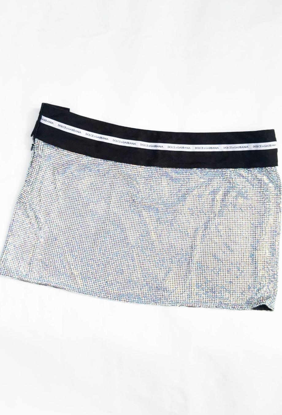 da uomo o donna Dolce & Gabbana RARA 2002 Naomi Campbell Gonna in metallo e cristallo Sz IT40 in vendita