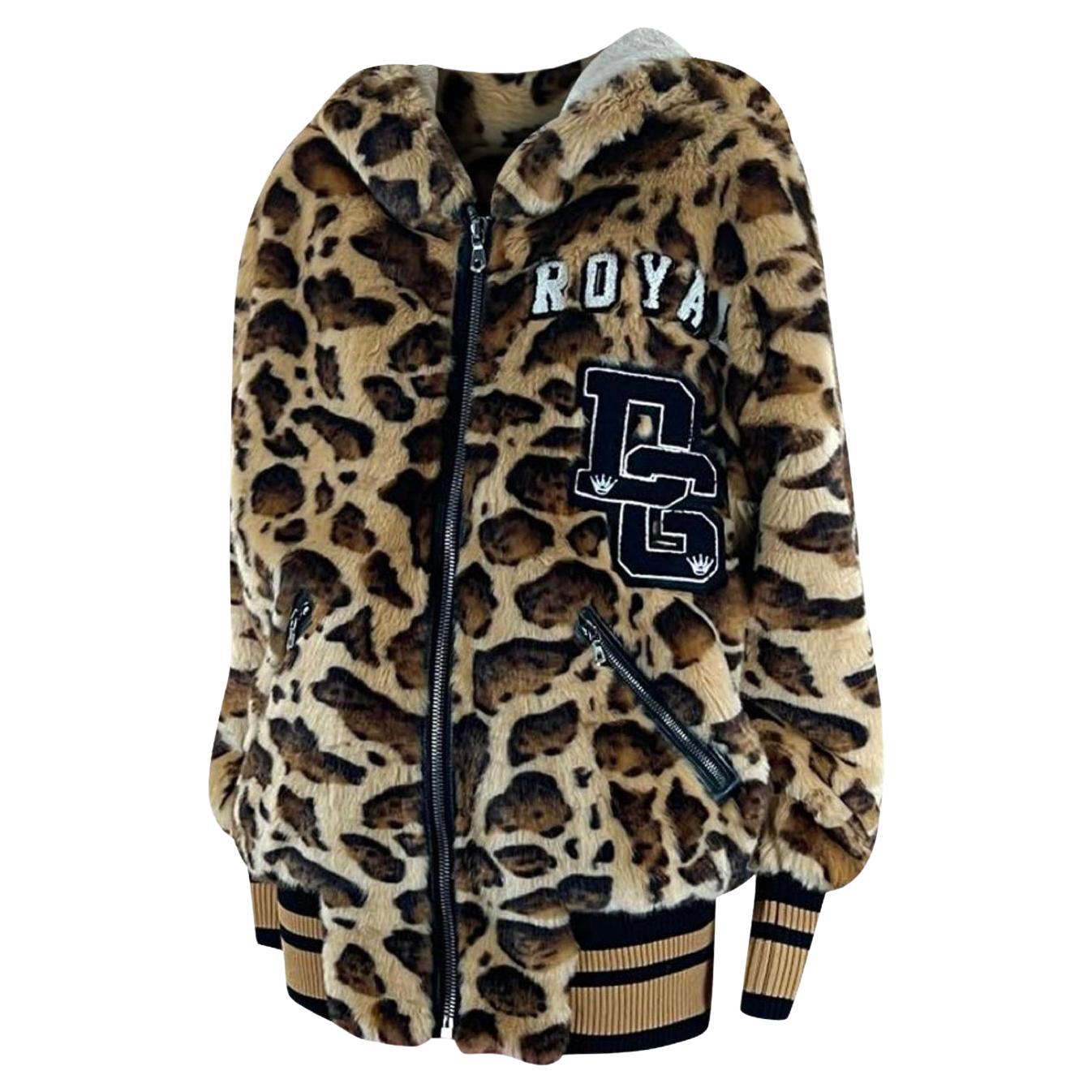 Dolce & Gabbana Rare KIGURUMI Style Leopard Fur Jacket 40 IT
