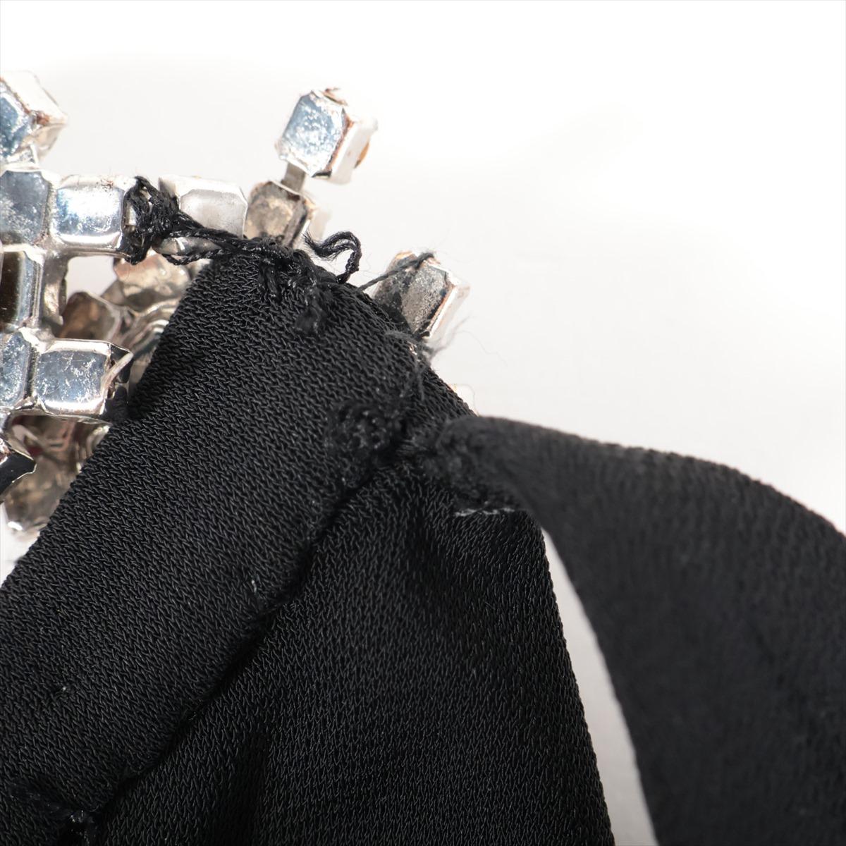 Dolce & Gabbana Rayon Sleeveless Dress Black with Necklace Rhinestone 6