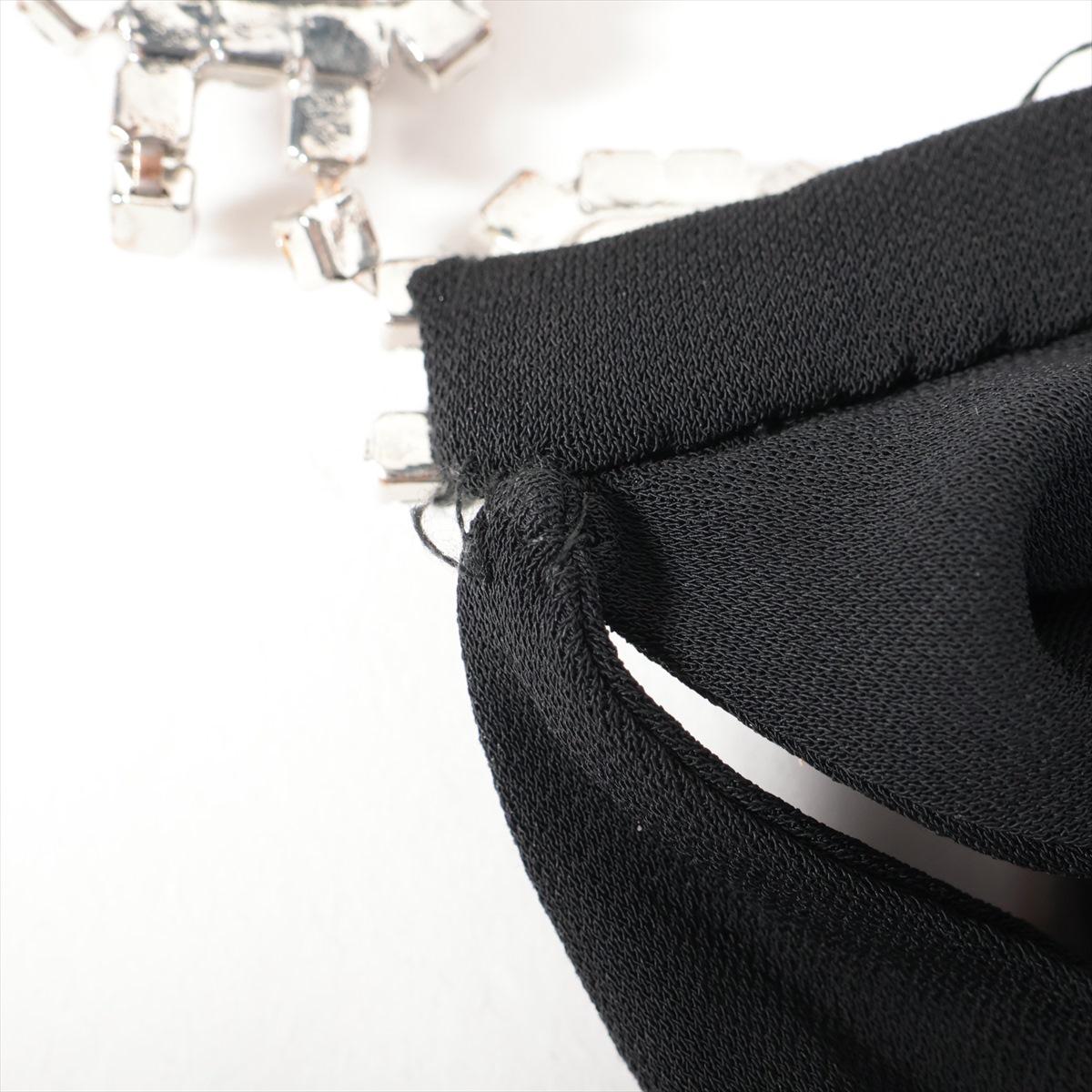 Dolce & Gabbana Rayon Sleeveless Dress Black with Necklace Rhinestone 5