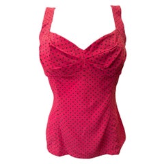 Dolce & Gabbana - Camisole rossa e nera a pois, anni 2000