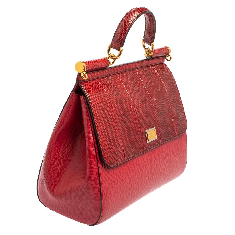 dolce and gabbana red sicily bag