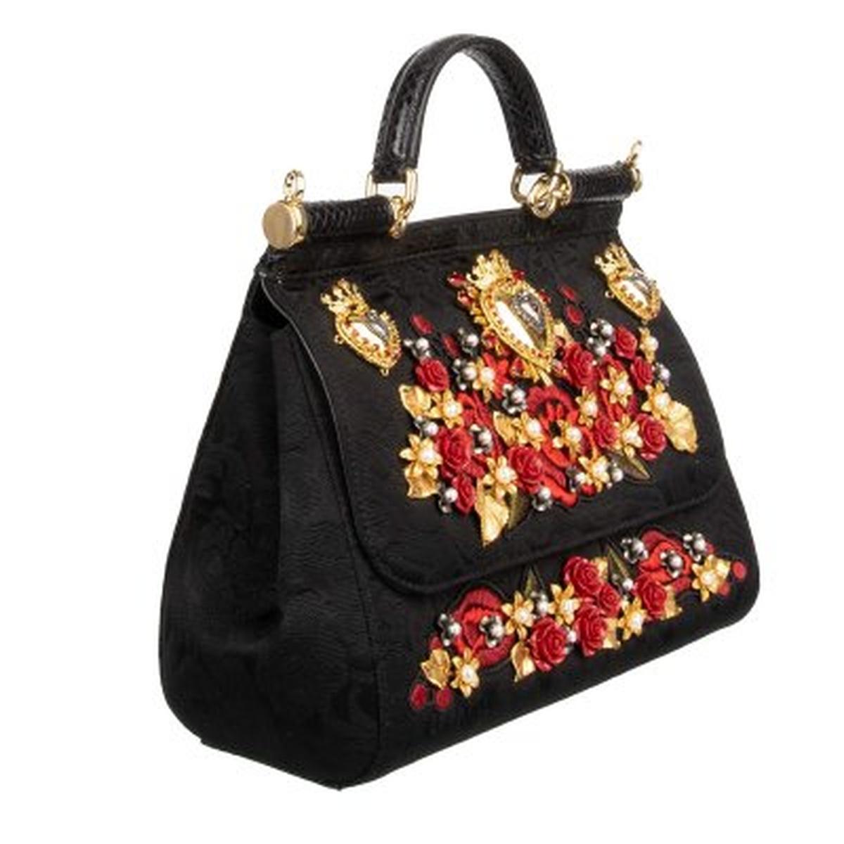 Dolce & Gabbana Red & Black Brocade Sacred Heart 