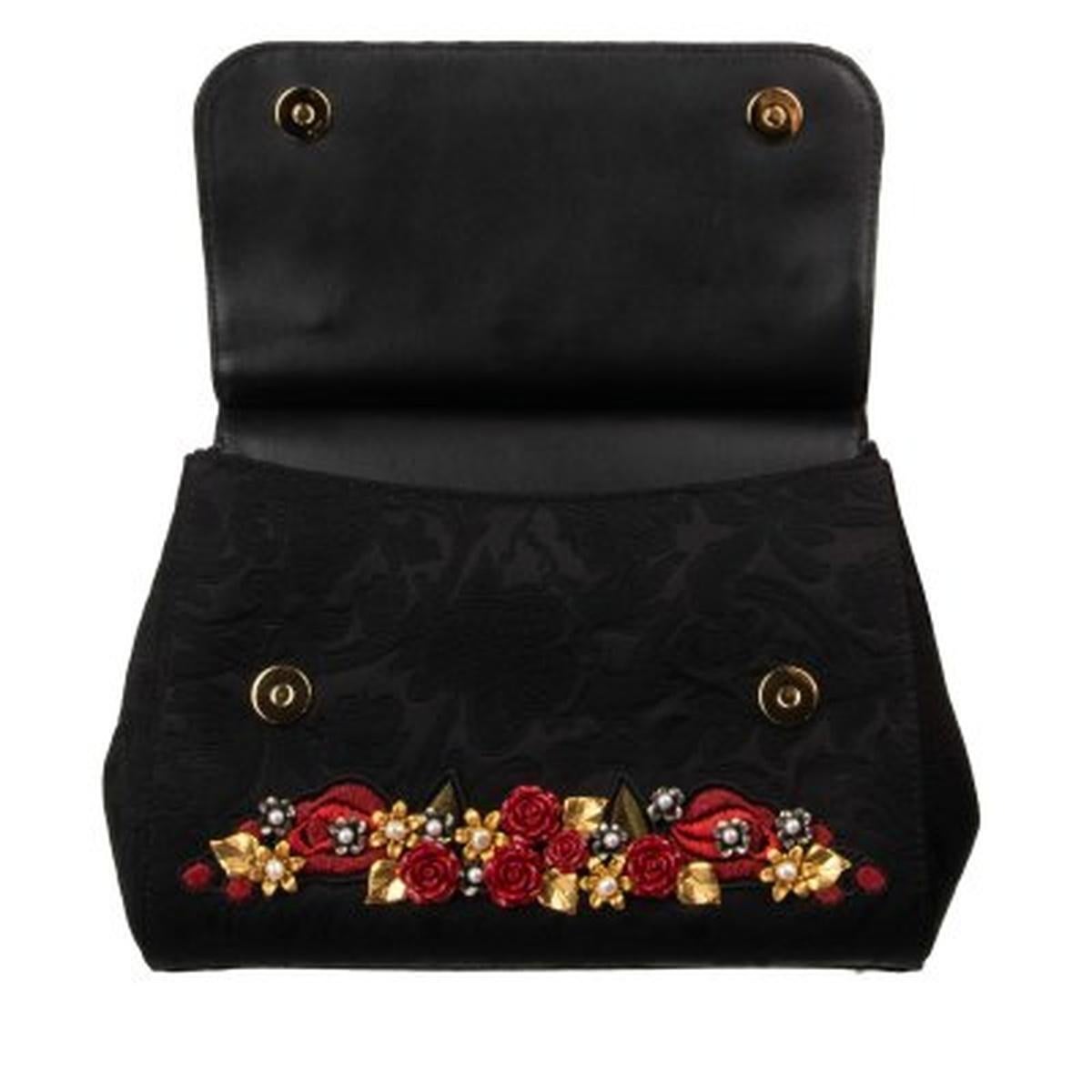 Dolce & Gabbana Red & Black Brocade Sacred Heart 