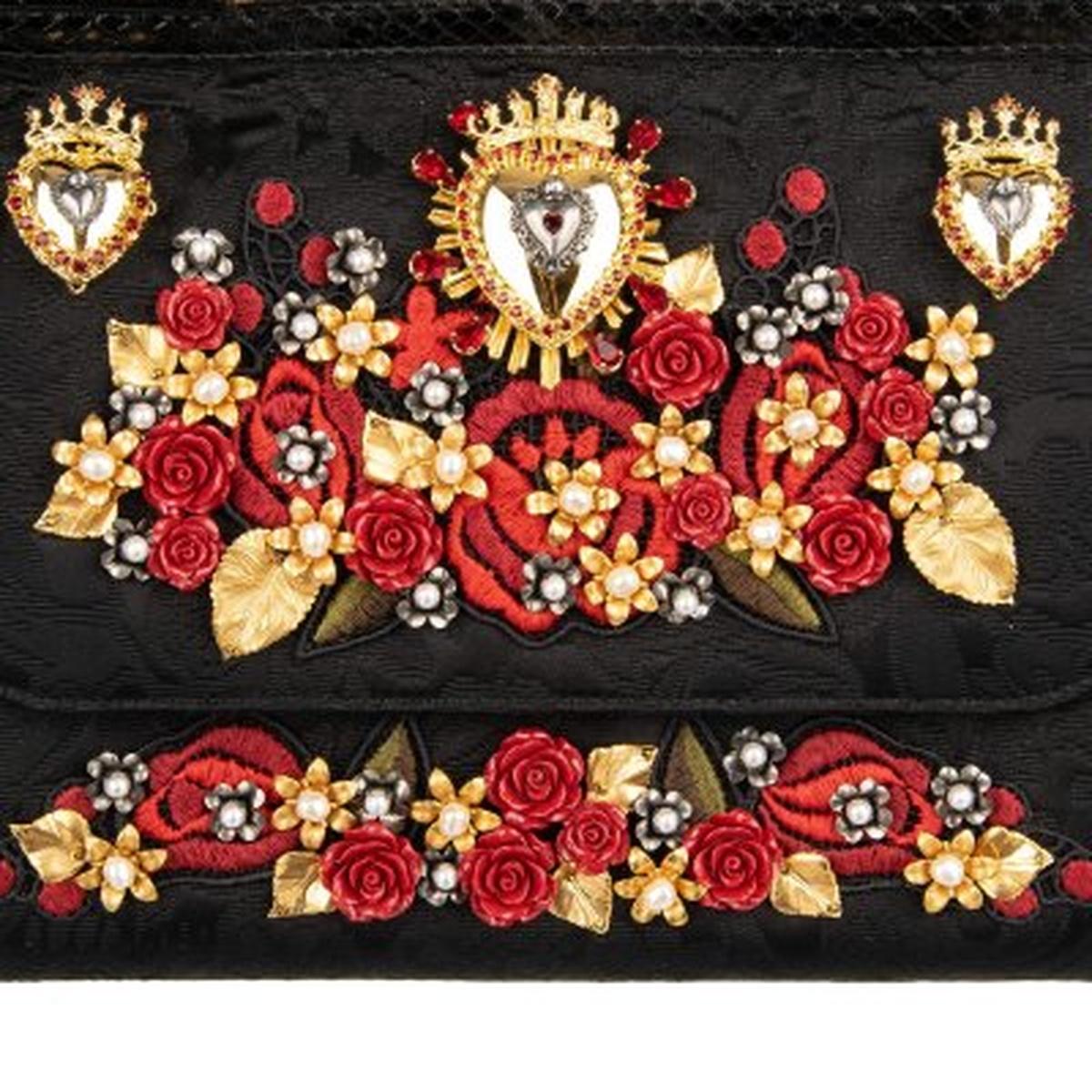 Dolce & Gabbana Red & Black Brocade Sacred Heart 