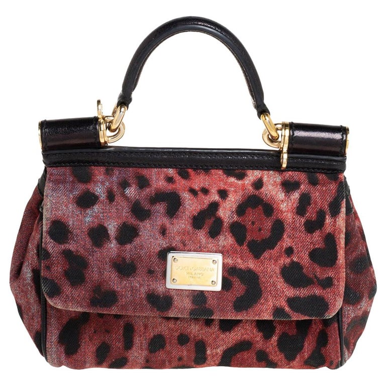 Dolce&Gabbana Sicily Large Leopard-Print Top-Handle Bag