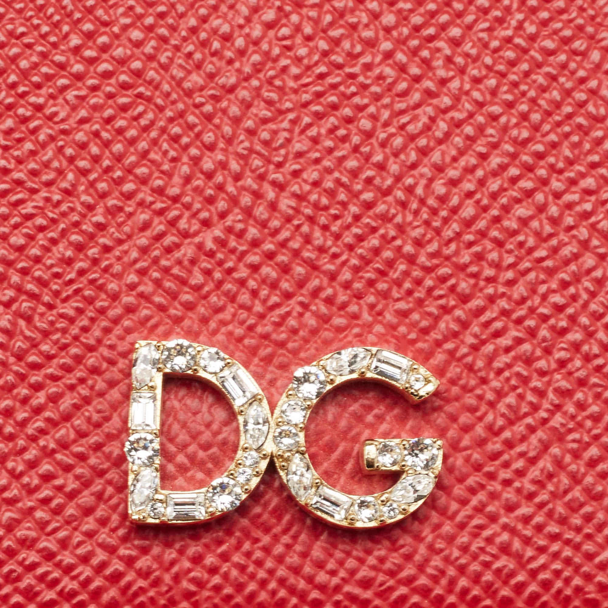Dolce & Gabbana Red/Black DG Logo Crystals iPhone X Case In Excellent Condition For Sale In Dubai, Al Qouz 2