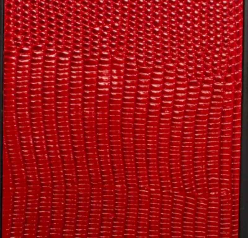 Dolce & Gabbana Red/Black Lizard Embossed Leather iPhone 6plus Cover In Good Condition For Sale In Dubai, Al Qouz 2
