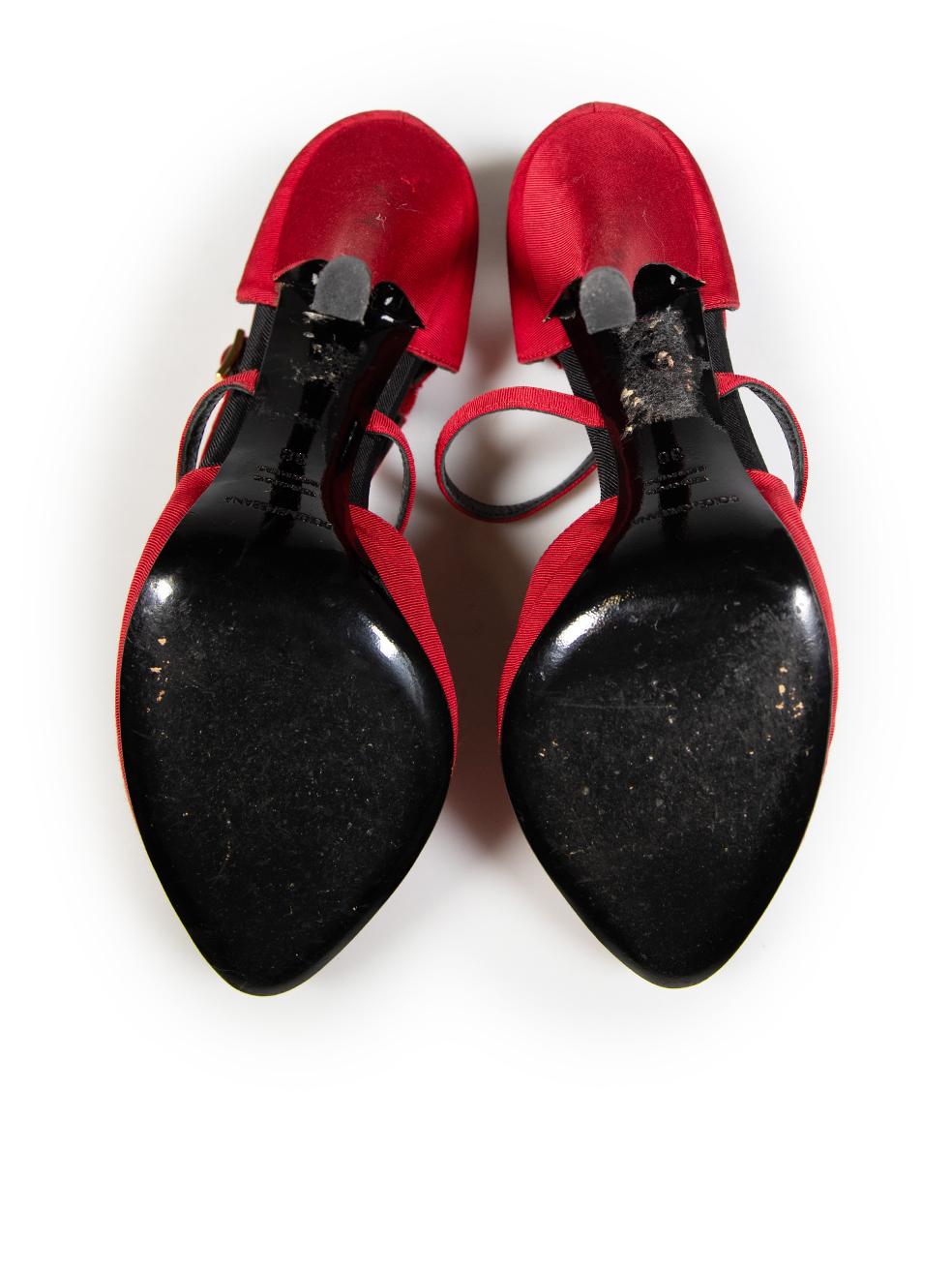 Dolce & Gabbana, talons compensés rouges et noirs, taille IT 38 Bon état - En vente à London, GB