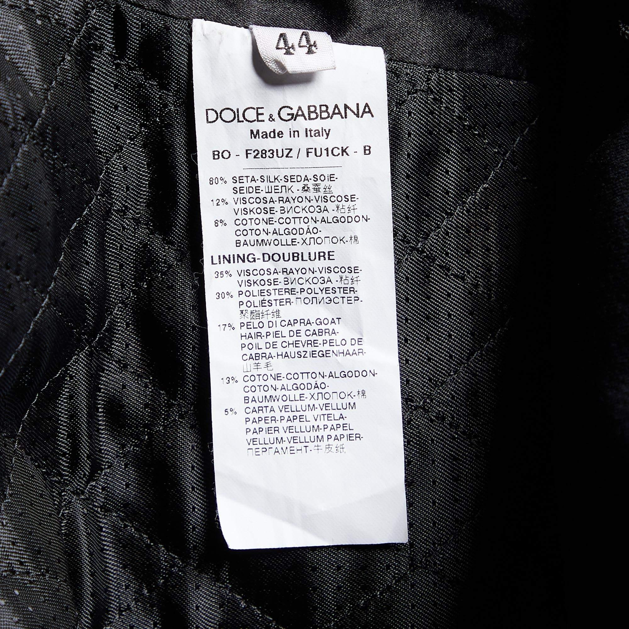Dolce & Gabbana Red & Black Sateen & Velvet Crop Jacket M 1