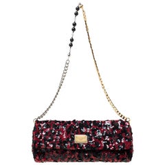 Dolce & Gabbana Red/Black Sequin Miss Charles Shoulder Bag