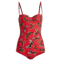Dolce & Gabbana Red Butterfly One-piece Full Swimsuit Swimwear Beachwear Bikini