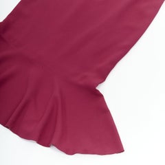 DOLCE GABBANA red Cady fluted ruffle hem boned waist midi skirt IT48 XXL