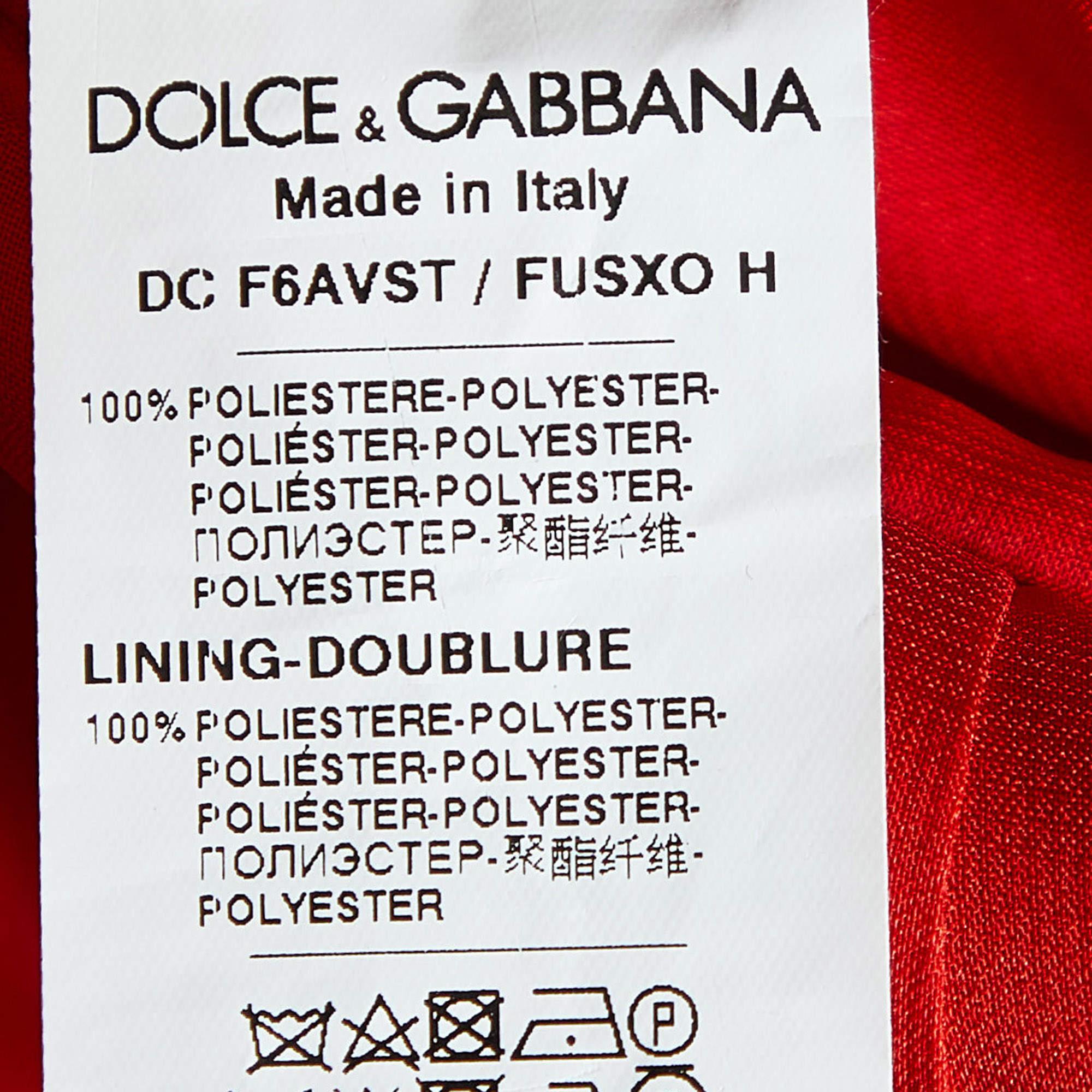 Dolce & Gabbana - Robe longue plissée en mousseline - Rouge S en vente 1