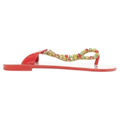 DOLCE GABBANA red colorful crystal embellished majolica sandals EU39