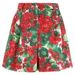 Dolce & Gabbana Red Cotton Geranium Portofino Printed Shorts Flowers DG