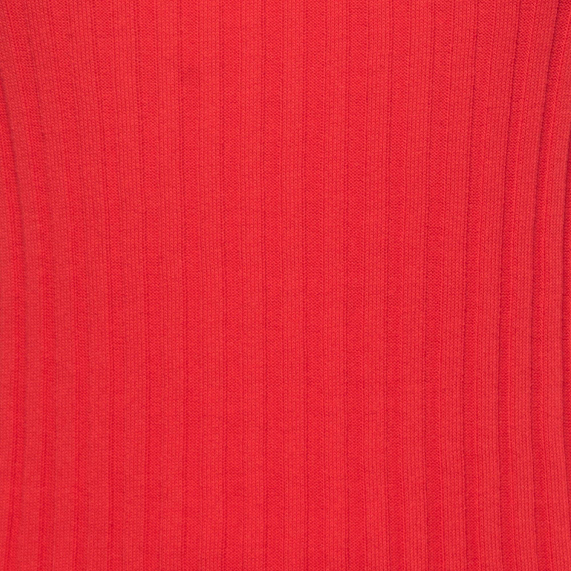 Dolce & Gabbana Red Cotton Rib Knit Tank Top M In Good Condition For Sale In Dubai, Al Qouz 2
