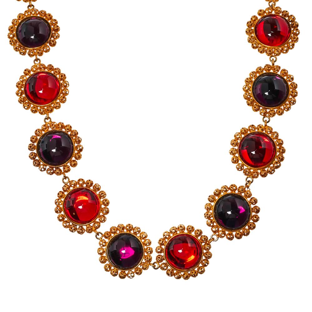 Contemporary Dolce & Gabbana Red Crystal Embellished Necklace