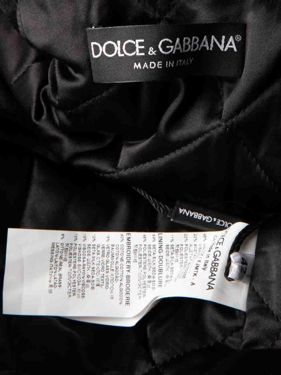 Dolce & Gabbana Rote geblümte Jacquard-Jacke Größe M Damen im Angebot