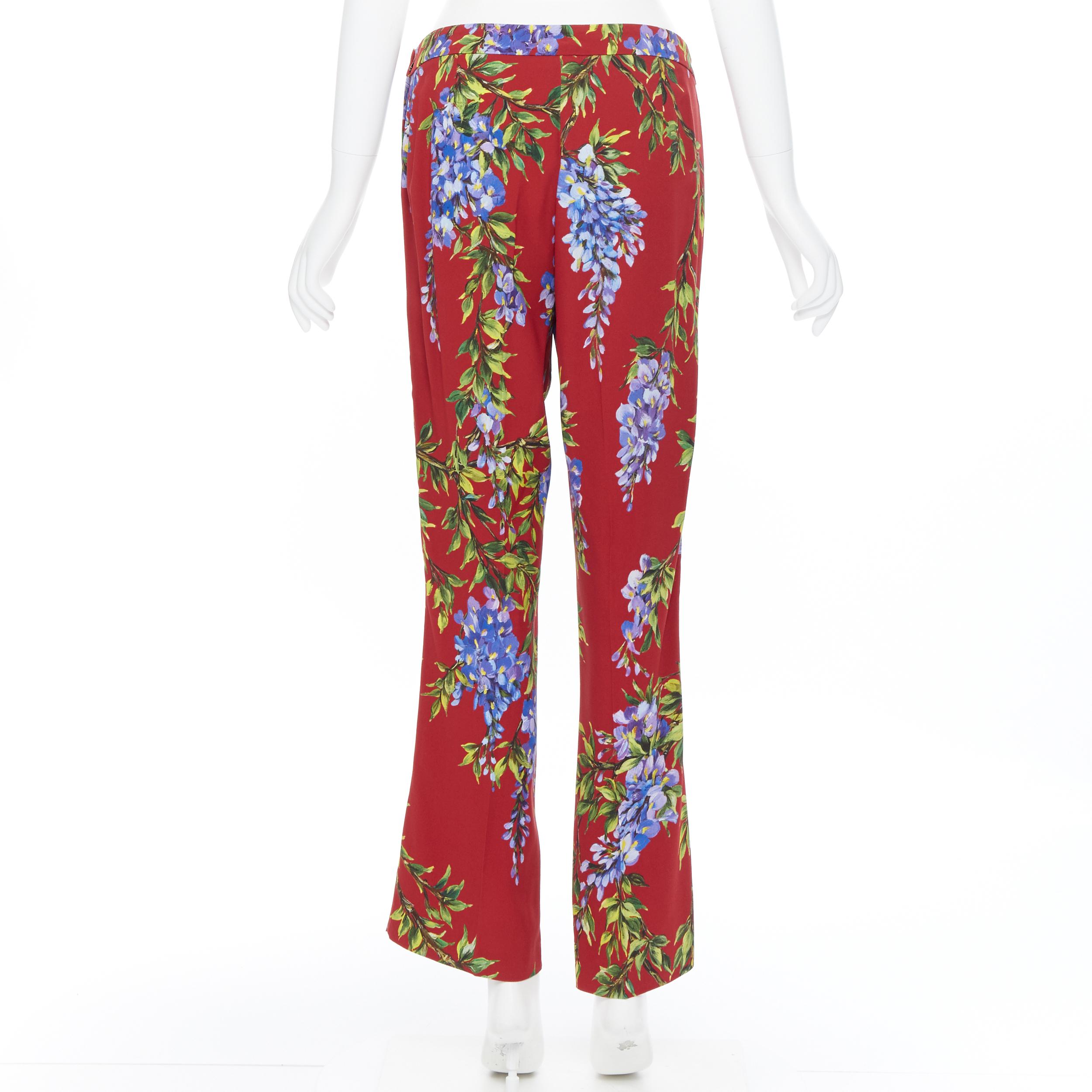 red floral pants