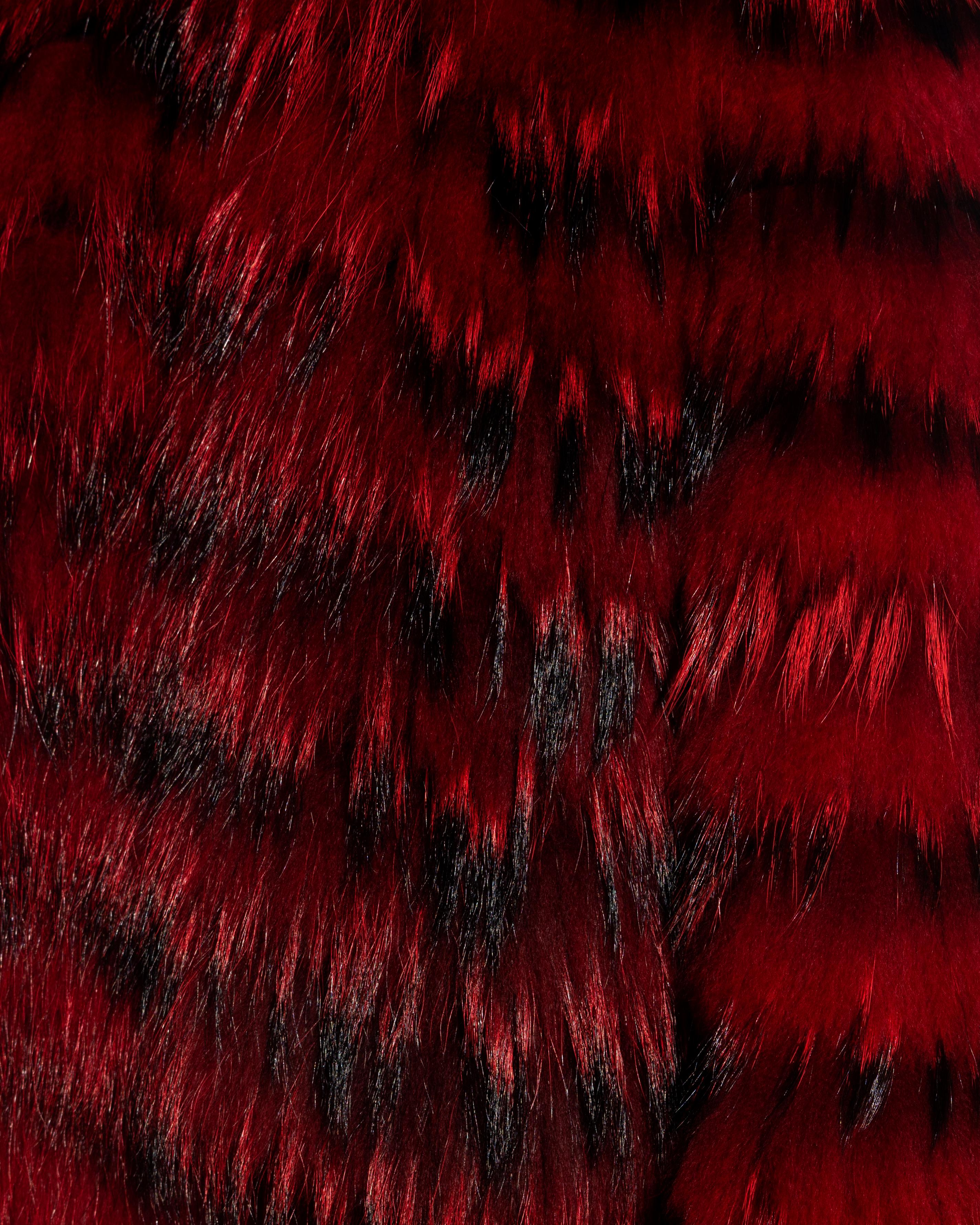 Dolce & Gabbana red fox fur jacket, fw 1999 For Sale 1